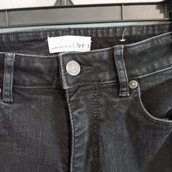 LOFT 27 / 4 Curvy Skinny Black Stretch Denim Womens Jeans - Picture 2 of 6